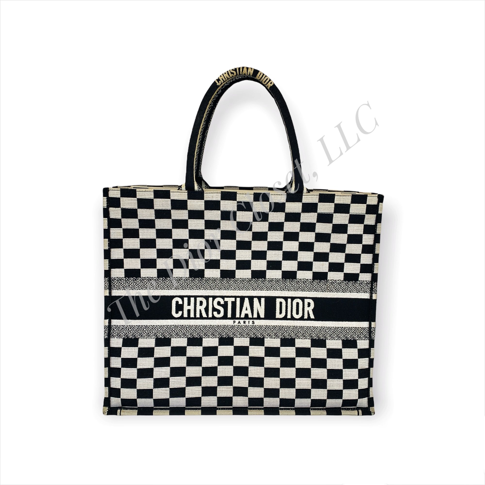 Dior Book Tote: Black & White Checkered, Large, 2018